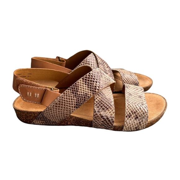 Women's Clarks Artisan Sandals Perri Dunes Snake Animal Print Size 8 - Picture 6 of 8